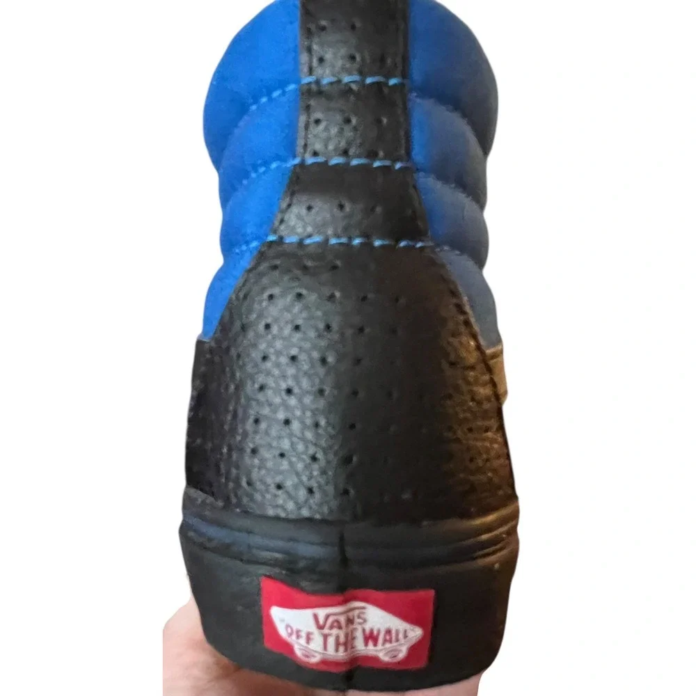 Vans Sk8 Hi High Top Snake Print Blue Black Leather Sneakers Mens 6.5 Womens 8‎